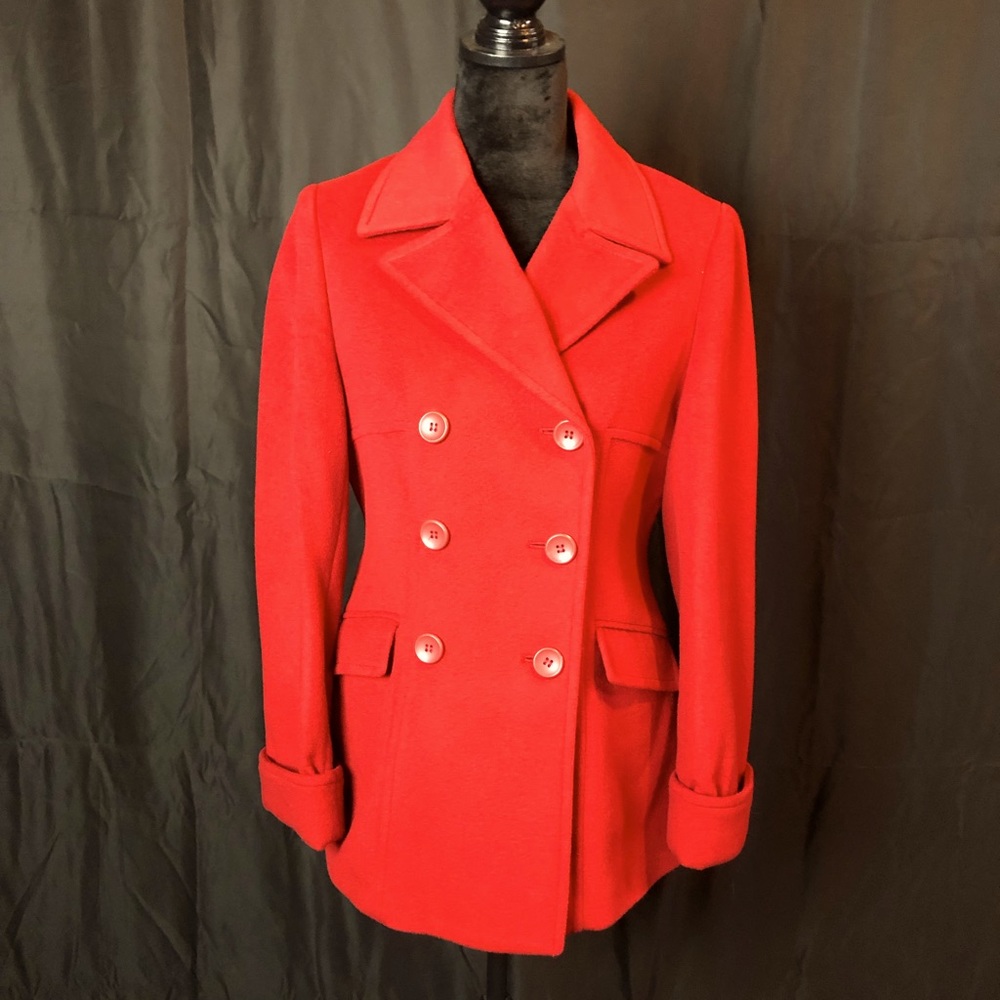 MODA International Red Wool Blend PeaCoat